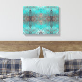 Aqua Turquoise en Grey Abstract Modern Stone look Canvas Afdruk (Insitu (Slaapkamer))