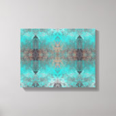 Aqua Turquoise en Grey Abstract Modern Stone look Canvas Afdruk (Voorkant)