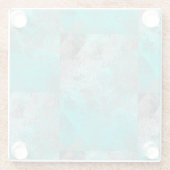 Aqua Turquoise en Grey Stone zien er uit Glazen Onderzetter (Achterkant)