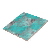 Aqua Turquoise en Grey Stone zien er uit Tegeltje (Zijkant)