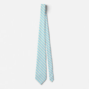 Aqua, Turquoise en Sand Striped Stropdas