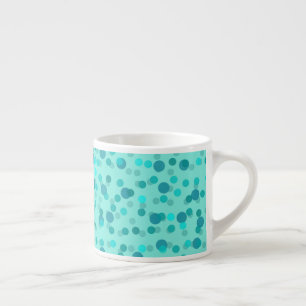 Aqua, turquoise en zeeschuim polka stippen espresso kop