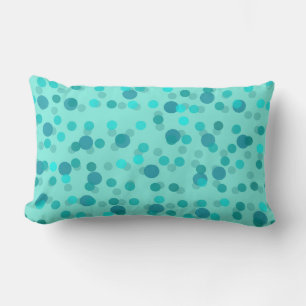 Aqua, turquoise en zeeschuim polka stippen kussen