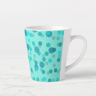 Aqua, turquoise en zeeschuim polka stippen latte mok