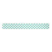 Aqua Turquoise getextureerde Waterverf Polka Dots Satijnen Lint (Voorkant)