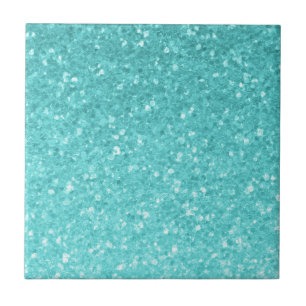 Aqua Turquoise Glitter Glans Muur- of Vloerbedekki Tegeltje