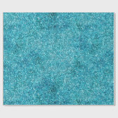 Aqua Turquoise Glitz Glitter Unicorn Sparkle Cadeaupapier (Vlak)
