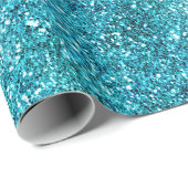 Aqua Turquoise Glitz Glitter Unicorn Sparkle Cadeaupapier (Rol Hoek)