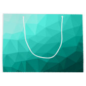 Aqua Turquoise Gradiënt Geometric Mesh Monogram Groot Cadeauzakje (Achterkant)