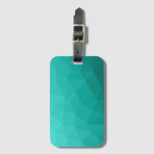 Aqua Turquoise Gradient Geometric Mesh Pattern Bagagelabel (Voorkant (verticaal))