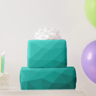 Aqua Turquoise Gradient Geometric Mesh Pattern Cadeaupapier