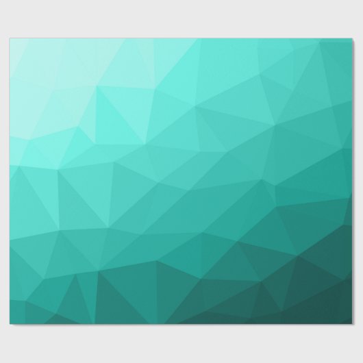 Aqua Turquoise Gradient Geometric Mesh Pattern Cadeaupapier (Vlak)