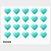 Aqua Turquoise Gradient Geometric Mesh Pattern Hart Sticker (Vel)