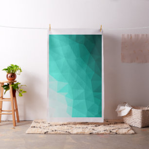 Aqua Turquoise Gradient Geometric Mesh Pattern Stof