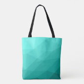 Aqua Turquoise Gradiënt Geometrisch Gaas Monogram Tote Bag (Achterkant)