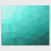 Aqua Turquoise Gradiënt Geometrisch Mesh Patroon Cadeaupapier (Vlak)