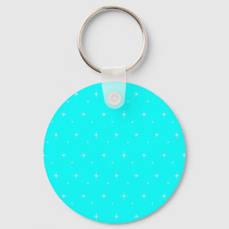 Aqua-Turquoise-Green Shining Stars Pattern Sleutelhanger