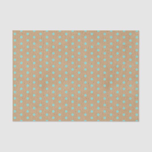 Aqua Turquoise Green Stippen Faux Rustic Brown Kra Tissuepapier (Voorkant)