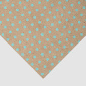 Aqua Turquoise Green Stippen Faux Rustic Brown Kra Tissuepapier (Detail)