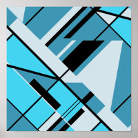 Aqua Turquoise Grey met zwart diagonaal ontwerp