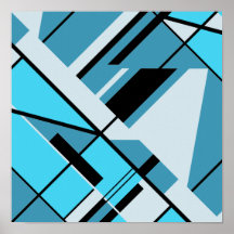 Aqua Turquoise Grey met zwart diagonaal ontwerp