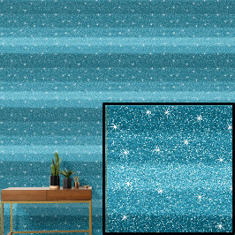 Aqua Turquoise Groen Blauw Lijnen met Sparkle Star Behang