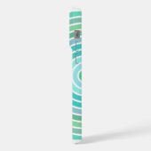 Aqua Turquoise Groen Blauwgroen Blauw Mideeuw Stre iPhone Hoesje (Linkerkant)