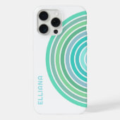 Aqua Turquoise Groen Blauwgroen Blauw Mideeuw Stre iPhone Hoesje (Achterkant)