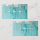Aqua Turquoise Grunge noodlijdend schilderij Afsprakenkaartje (Voorkant / Achterkant)