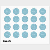 Aqua Turquoise Haar Favoriete Script Trouw traktat Ronde Sticker (Vel)
