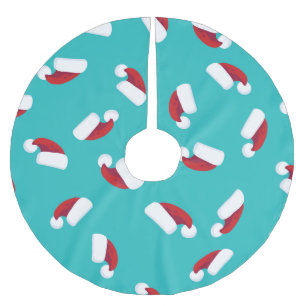 Aqua Turquoise Helder Blauw & Rood Santa Hoeden Kerstboom Rok