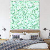 Aqua Turquoise Klinker Patchwork Terrazzo Patroon Canvas Afdruk (Insitu (Slaapkamer))