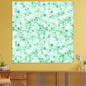 Aqua Turquoise Klinker Patchwork Terrazzo Patroon Canvas Afdruk (Insitu (Woonkamer))