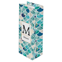 Aqua turquoise marmer mermaid spp. wijn cadeautas