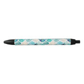 Aqua turquoise marmer mermaid spp. zwarte inkt pen (Voorkant)