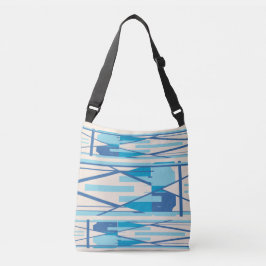 Aqua Turquoise Navy Tiered Mediterranean Kijk uit Crossbody Tas