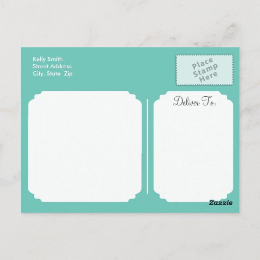 Aqua Turquoise Ocean Life Baby shower Briefkaart (Achterkant)