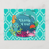 Aqua Turquoise Ocean Life Baby shower Briefkaart (Voorkant)