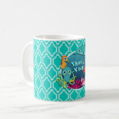 Aqua Turquoise Ocean Life Baby shower Koffiemok (Voorkant links)