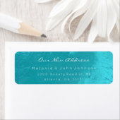Aqua Turquoise Ocean White Nieuw Adress RSVP Etiket (Insitu)