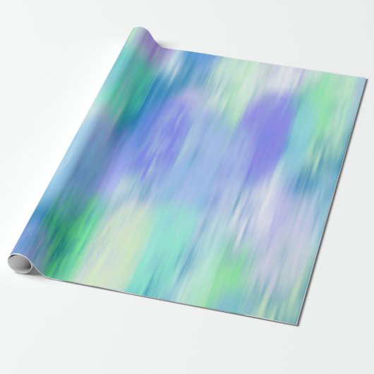 Aqua Turquoise Paarse Modern Abstract Cadeaupapier (Uitgerold)