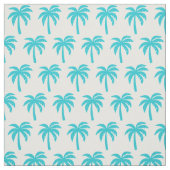 Aqua Turquoise Palm Tree Fabric Stof (Swatch)