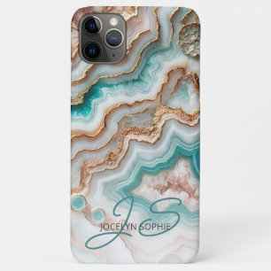 Aqua Turquoise Pink Rose Gold Marble Art Pattern Case-Mate iPhone Case