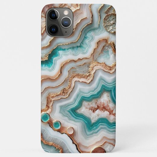 Aqua Turquoise Pink Rose Gold Marble Art Pattern Case-Mate iPhone Case (Achterkant)