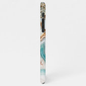 Aqua Turquoise Pink Rose Gold Marble Art Pattern iPhone Hoesje (Linkerkant)