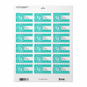 Aqua Turquoise Retro Baby Feet Baby shower Etiket (Full Sheet)