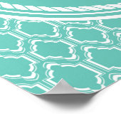 Aqua Turquoise Retro Nautical Anchor Baby shower Poster (Hoek)