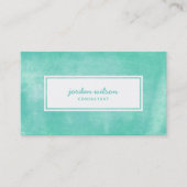 Aqua Turquoise Rolled Ink Modern Visitekaartje (Voorkant)