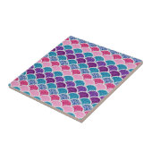 aqua turquoise roze paarse mermaid scales tegeltje (Zijkant)
