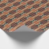 Aqua Turquoise Rust Oranje Dark Brown Mosaic Art Cadeaupapier (Hoek)